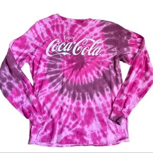 Enjoy Coca-Cola Pink Tie Dye Long Sleeve Tee Women’s Size Medium